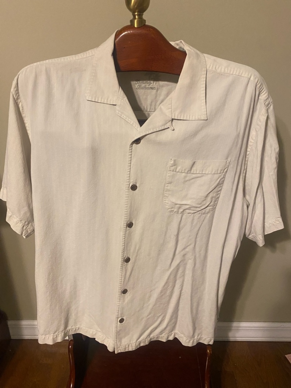 Tommy Bahama Cream Short-Sleeve Button Down Shirt